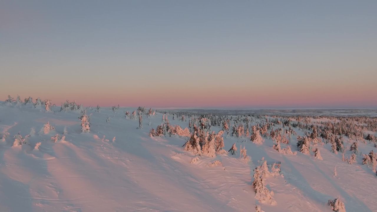 日落雪美丽自然景观