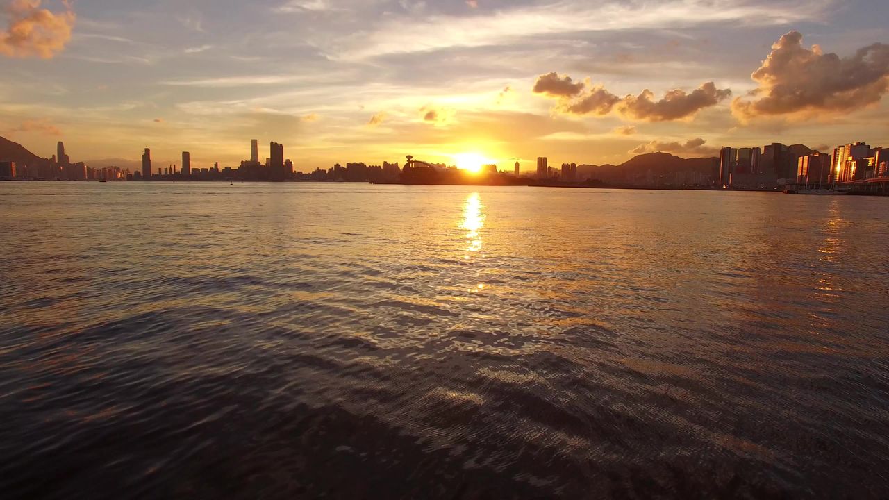 海港日落景观海洋