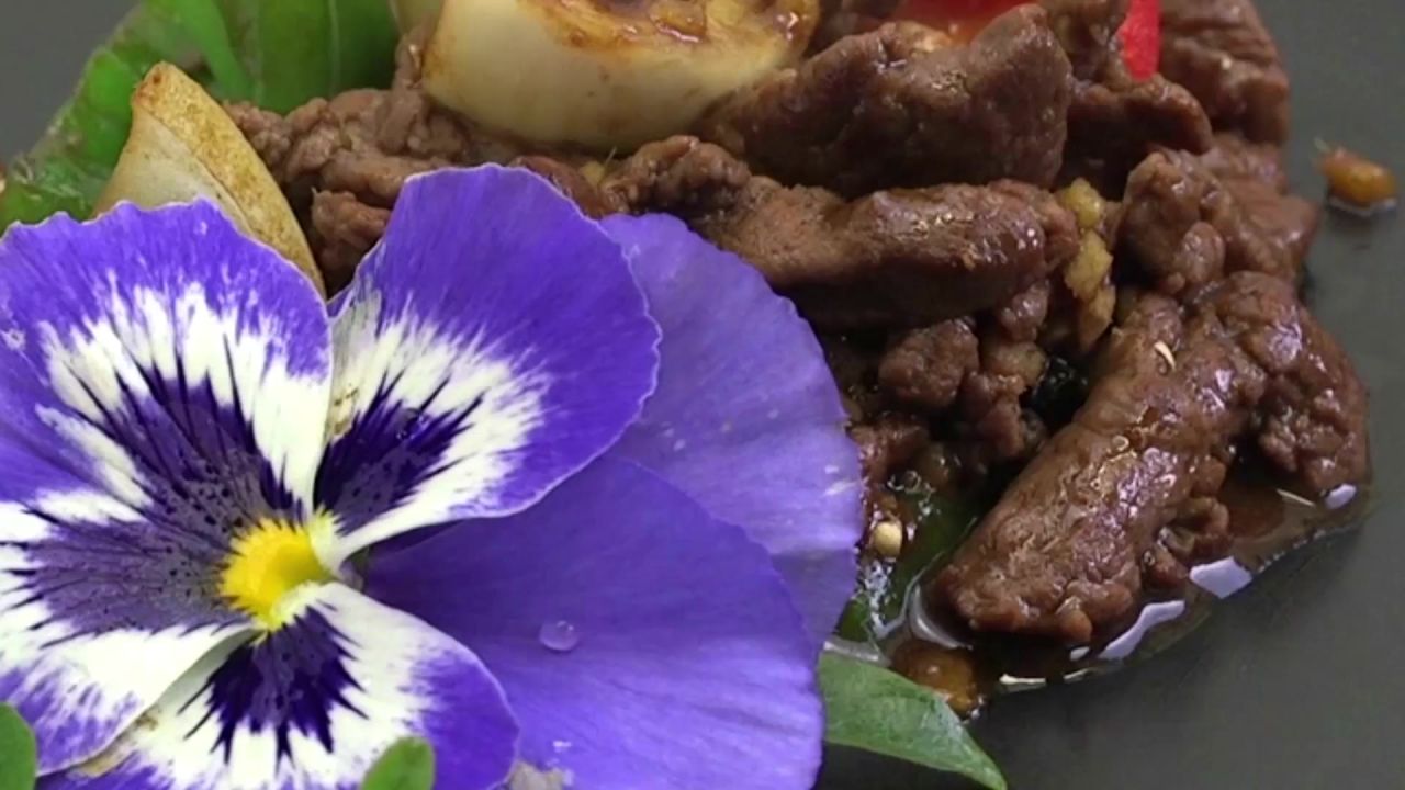 穿插牛排胡椒牛肉