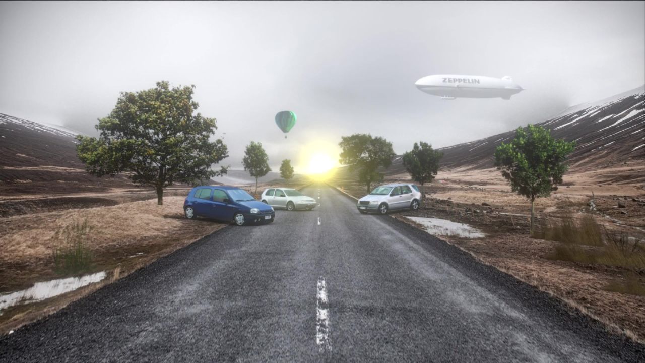 路草原景观太阳