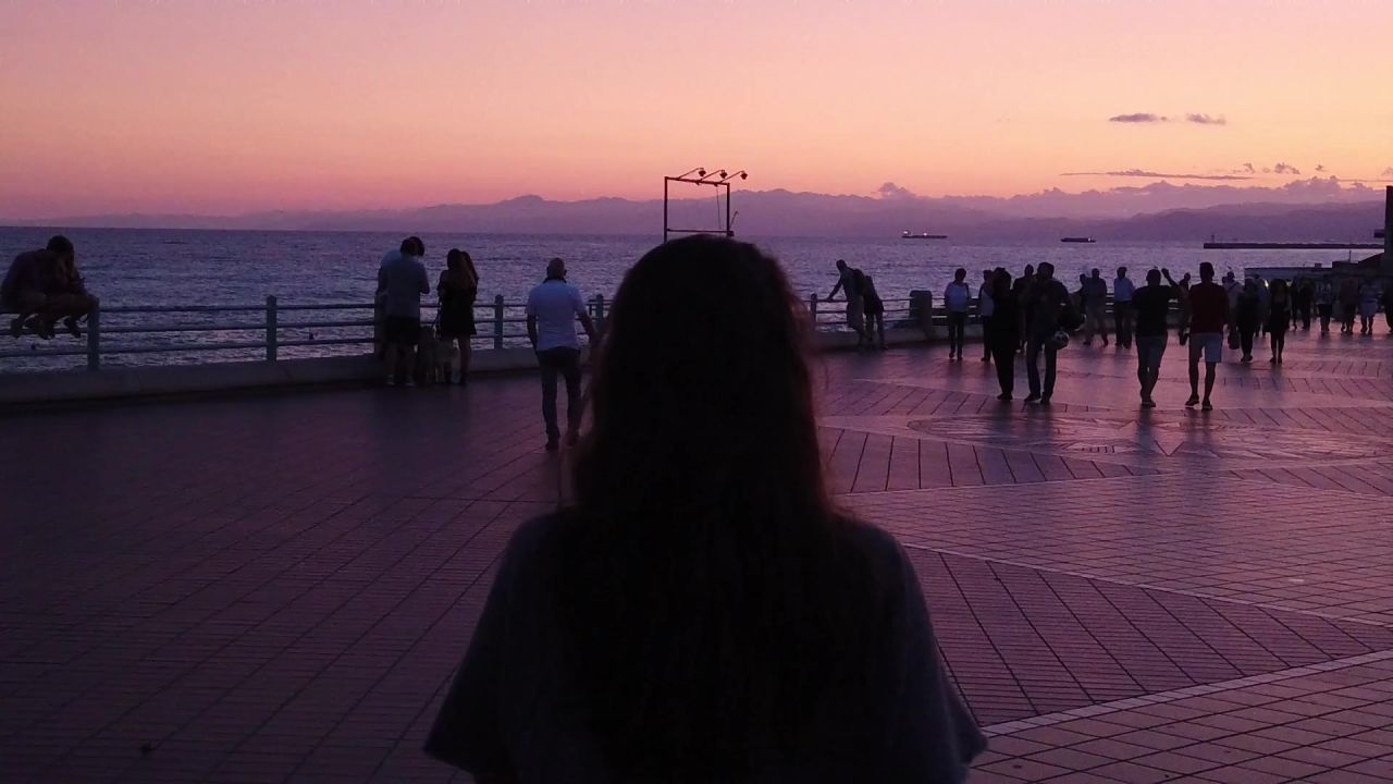 海滩人日落海洋