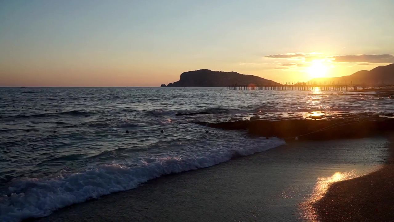 海洋海滩海岸线阿兰