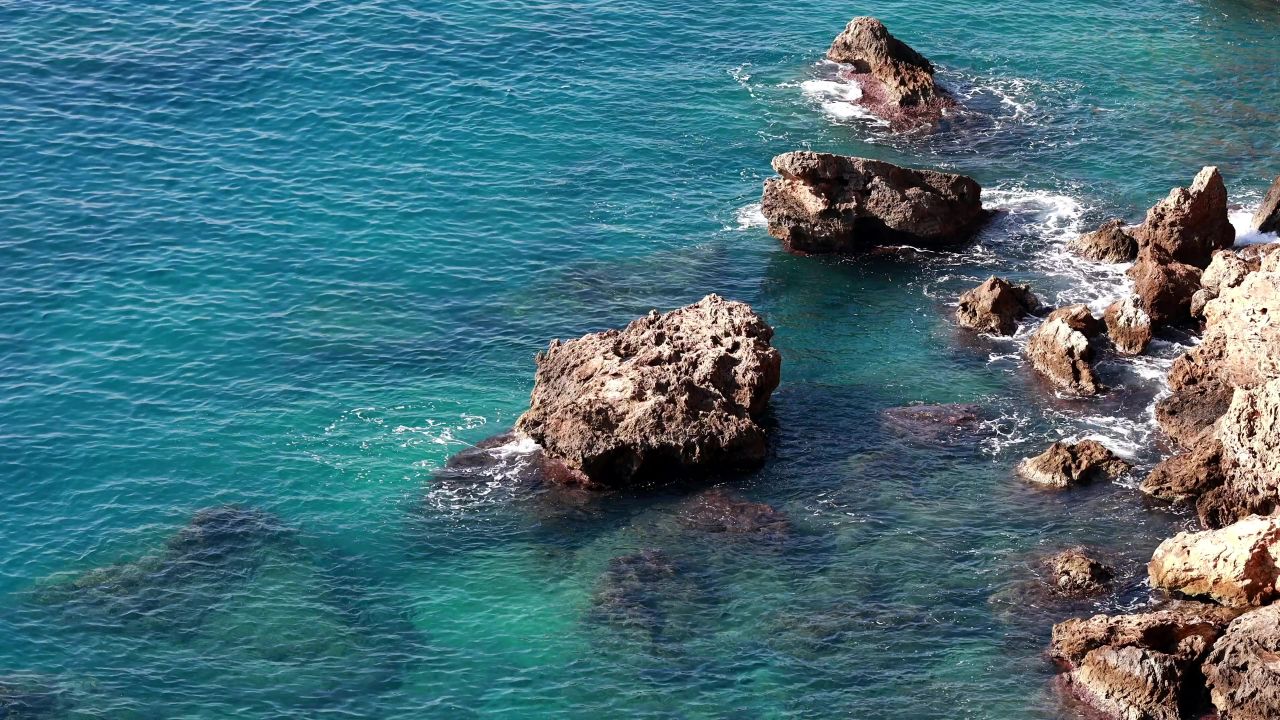 海洋岩石珊瑚水蓝色
