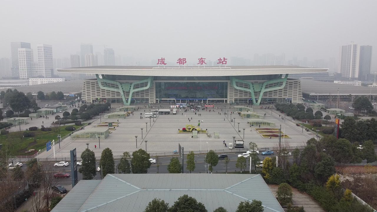 成都东站冬季航拍