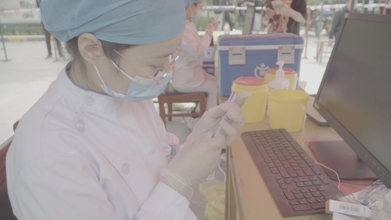 4K新冠疫苗接种画面SLOG3素材