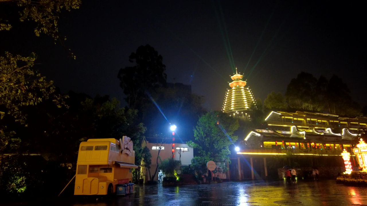 甘坑小镇夜景延时