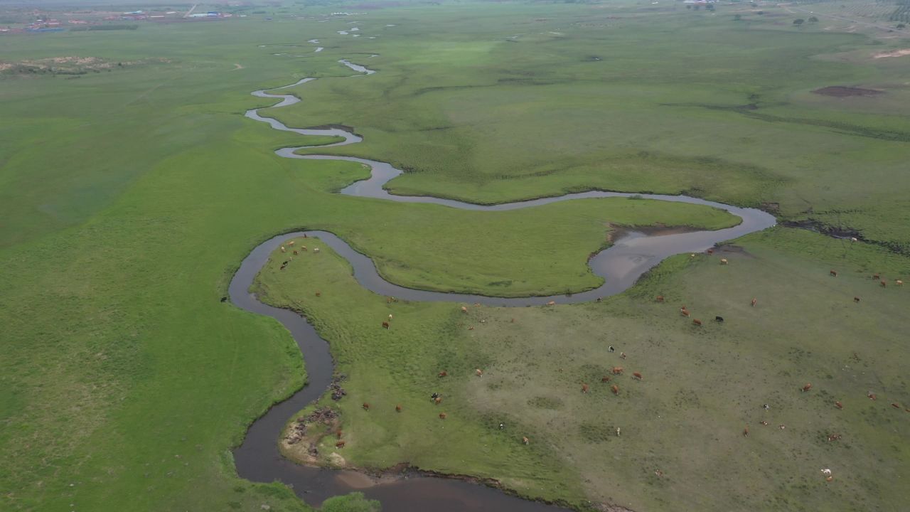 草原河流