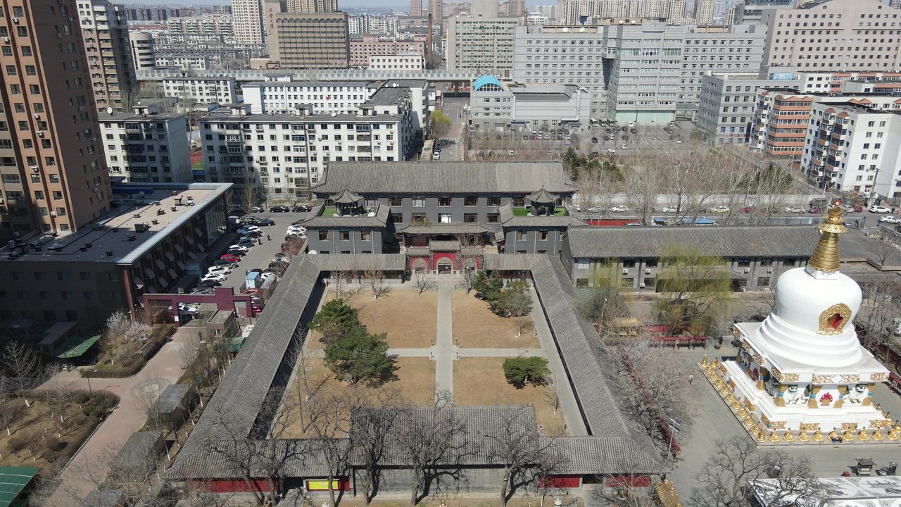 沈阳北塔公园法轮寺航拍