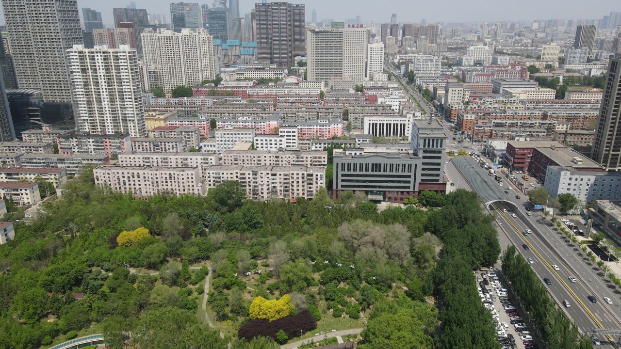 城市上空航拍