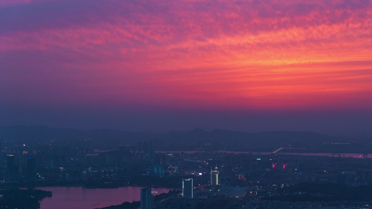 南京紫金山晚霞