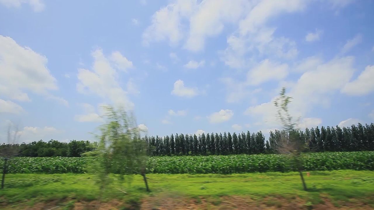魅力乡村马路上的蓝天白云