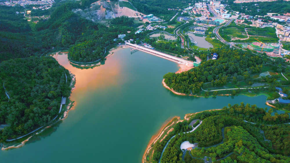 中山市金钟水库航拍全景