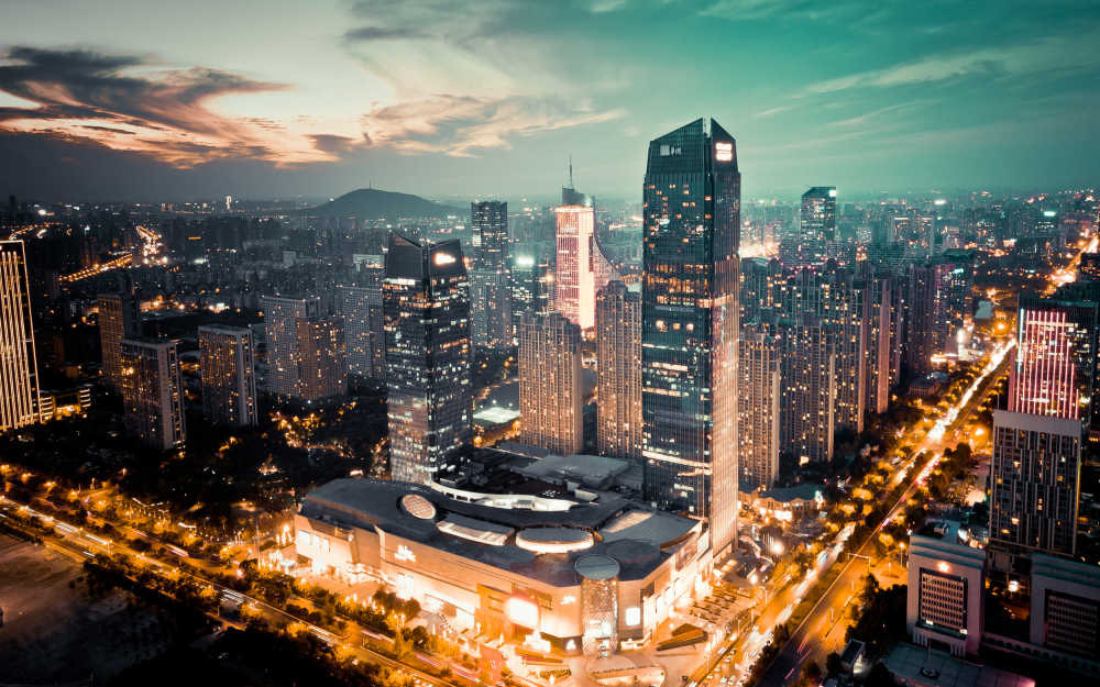 夜幕下的万象城
