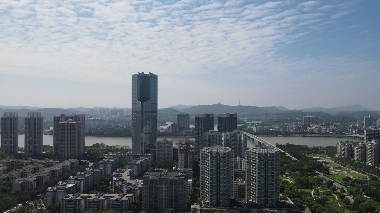 惠州市中心航拍