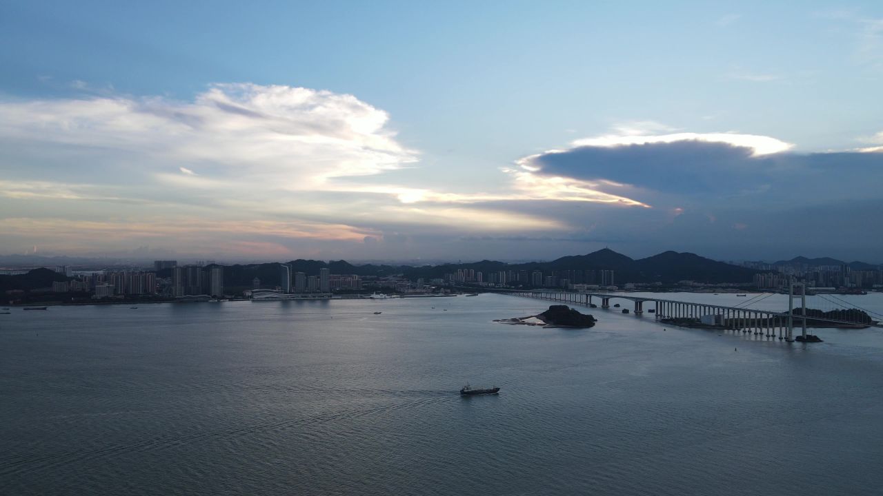 广州珠江口虎门大桥航拍