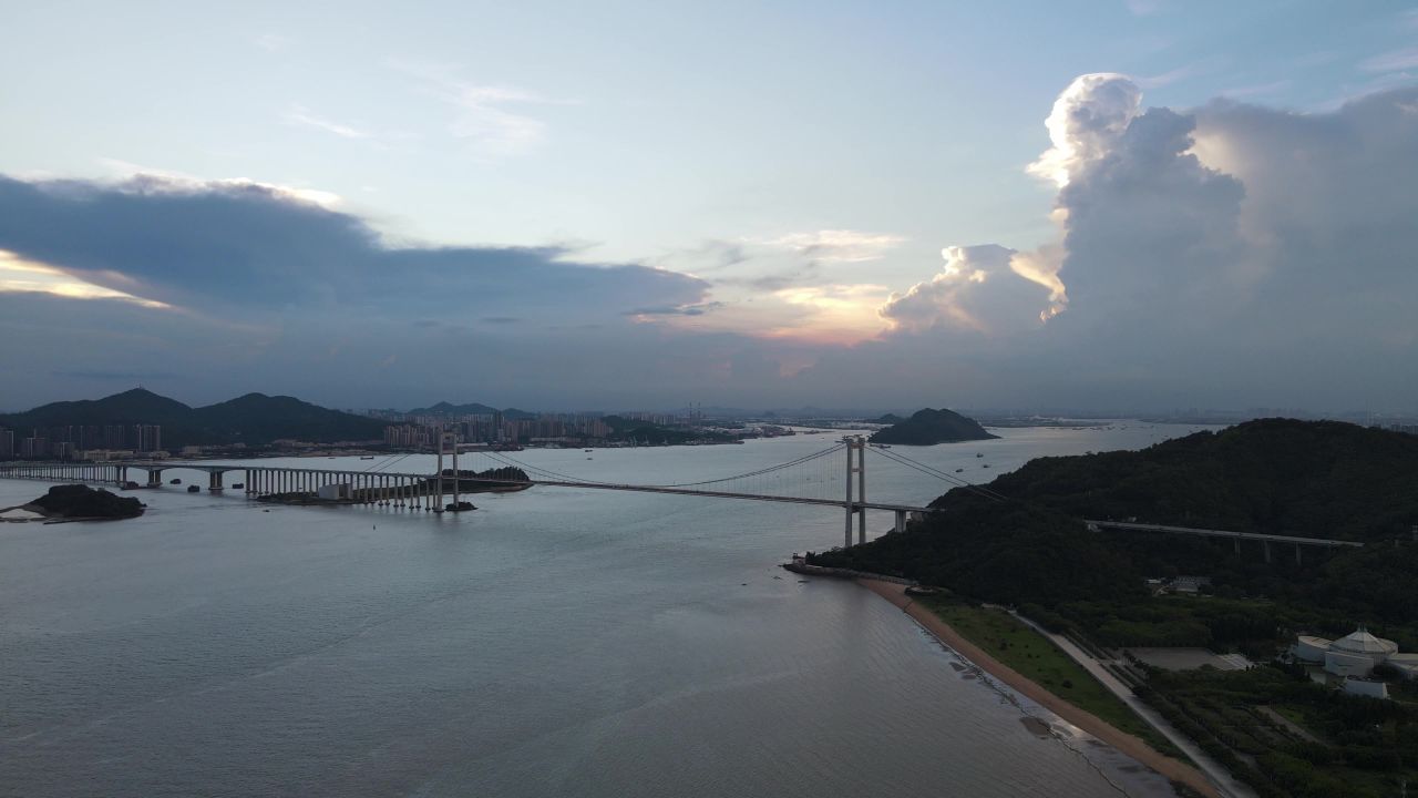 广州珠江口虎门大桥航拍
