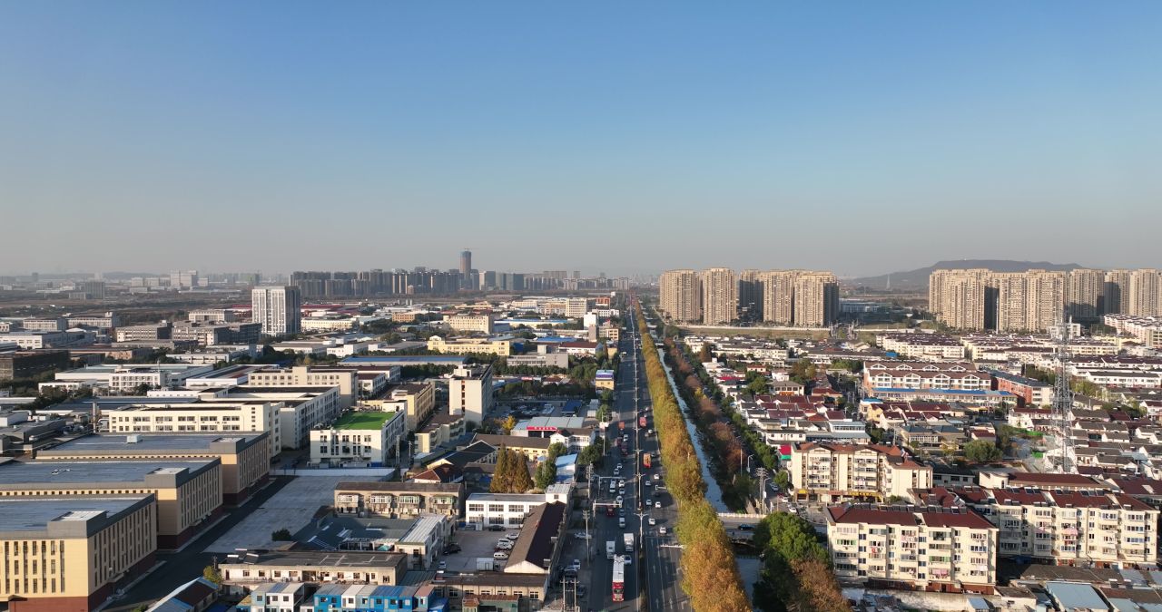 南京市江宁区秣陵街道航拍乡镇城市