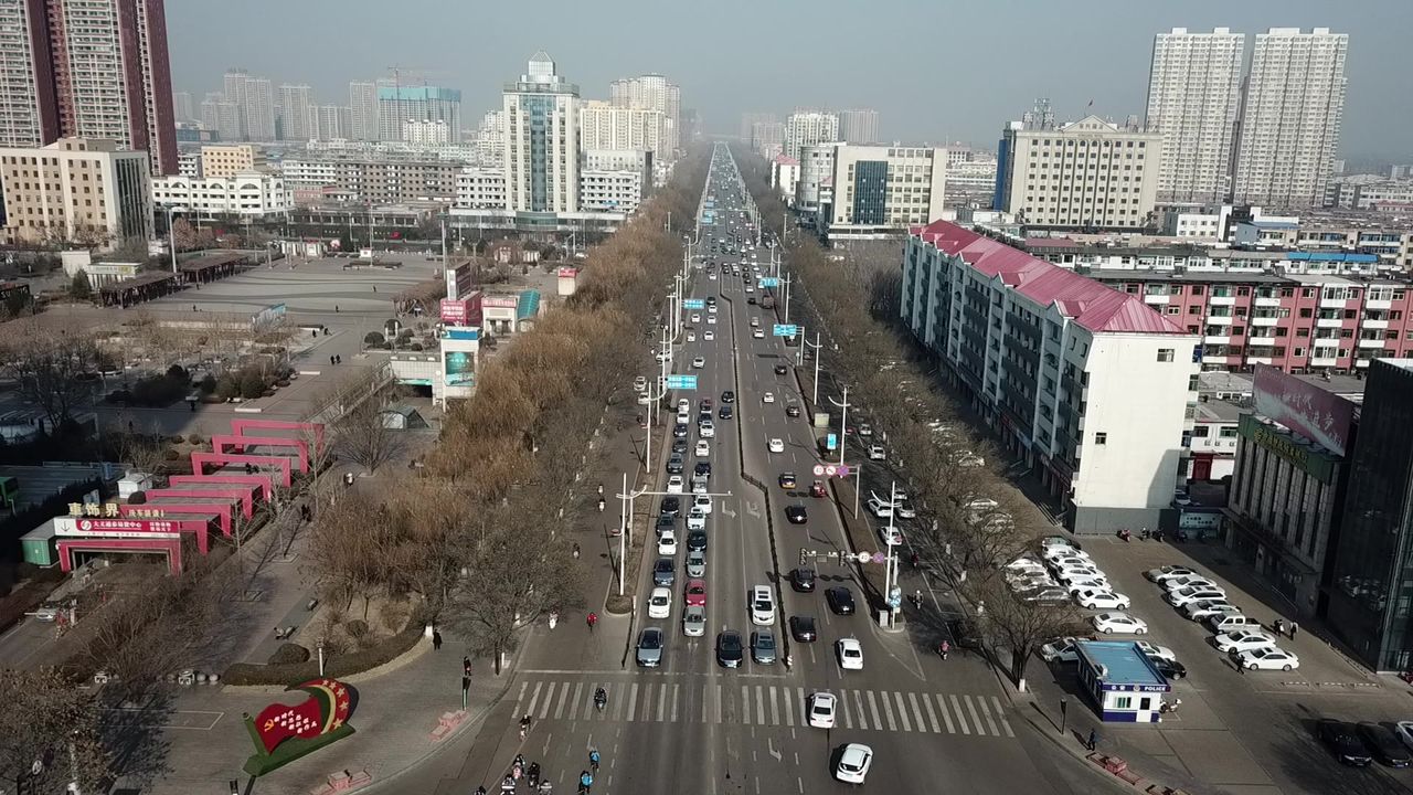 县级城市道路航拍