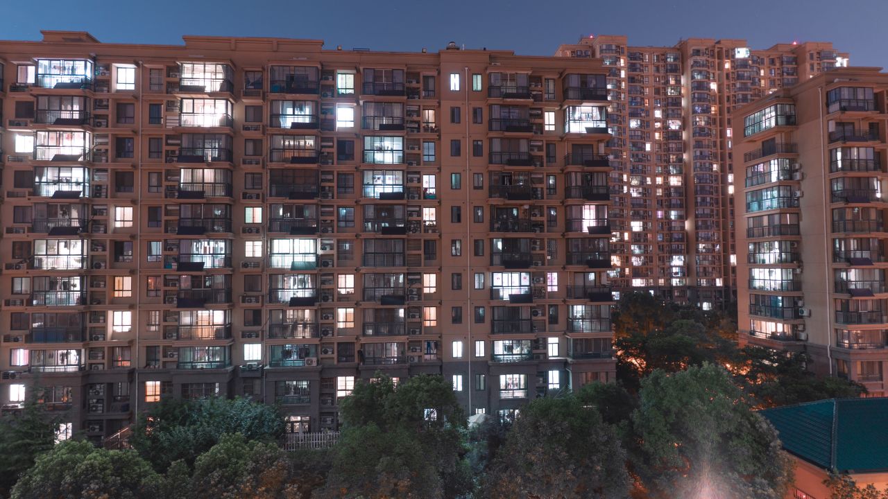 小区夜晚熄灯