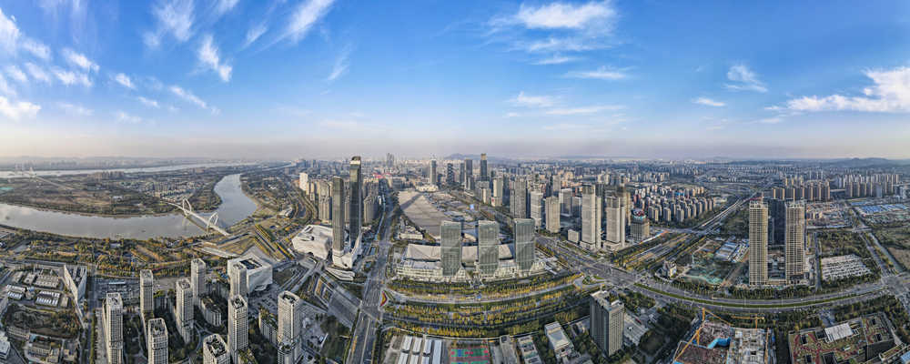 城市航拍全景图