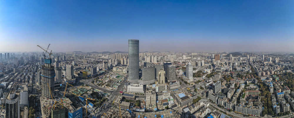 航拍江苏徐州城市全景图