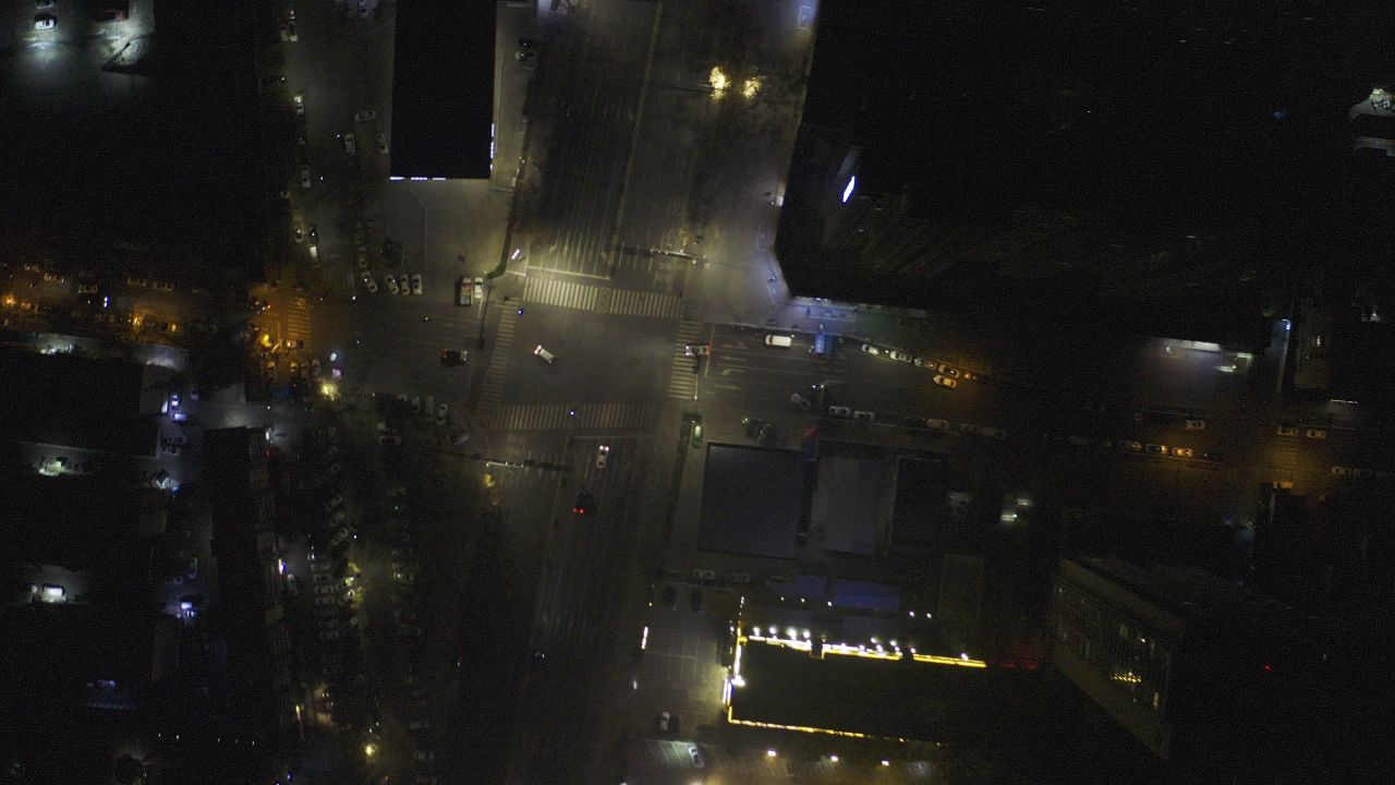 郑州航拍夜景街道 3