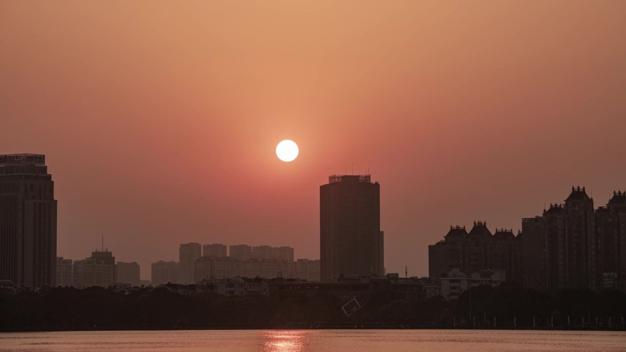 城市日落