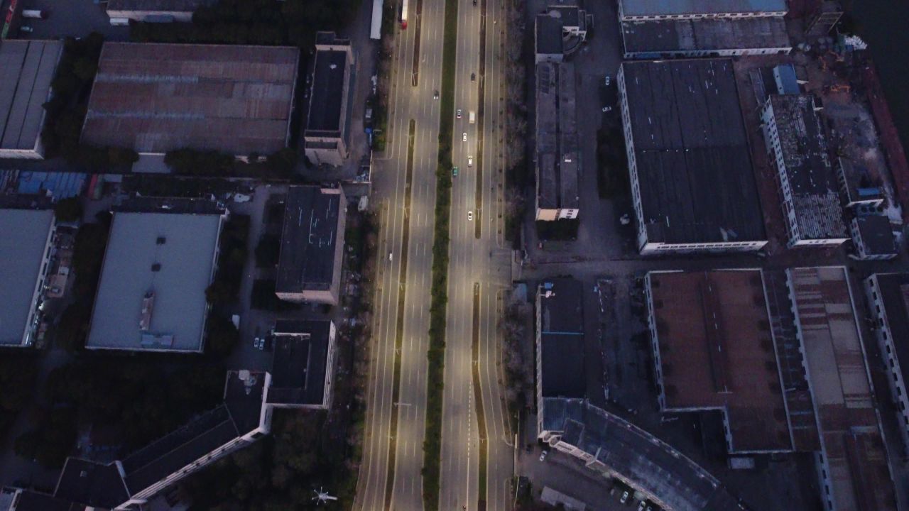 航拍城市街道