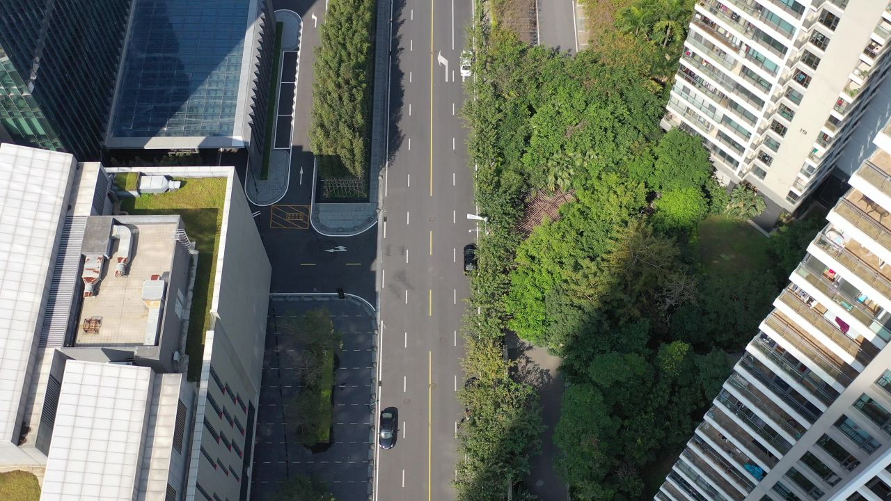 航拍厦门马路