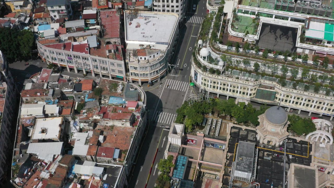 航拍厦门十字路口