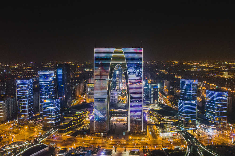 苏州地标苏州中心夜景