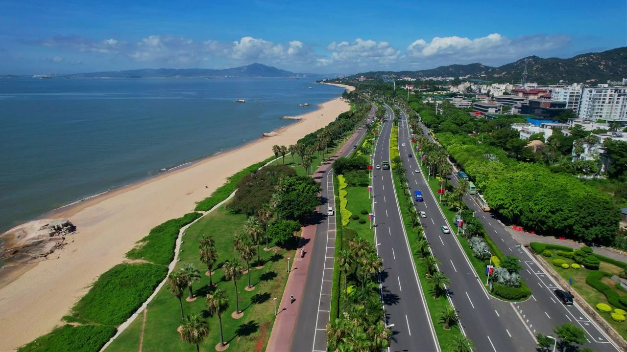 厦门航拍环岛路景观