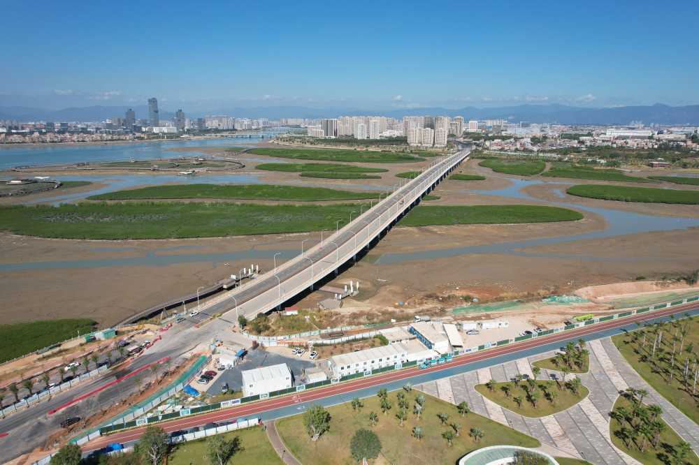 航拍厦门火炬大桥景观