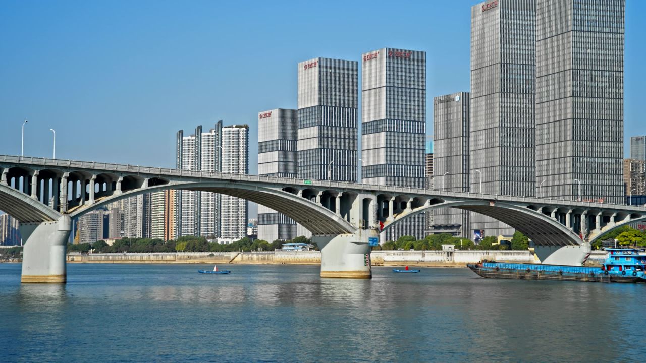 湖南长沙橘子洲大桥实拍空境