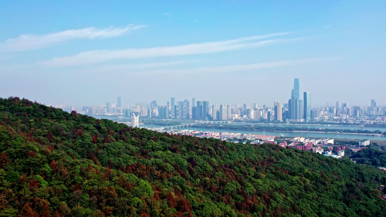 长沙城市全景建筑风光航拍视频