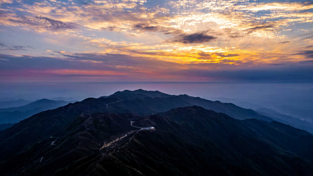 长沙浏阳大围山日落晚霞