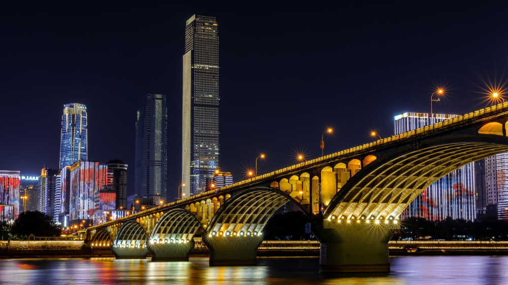 长沙橘子洲大桥夜景