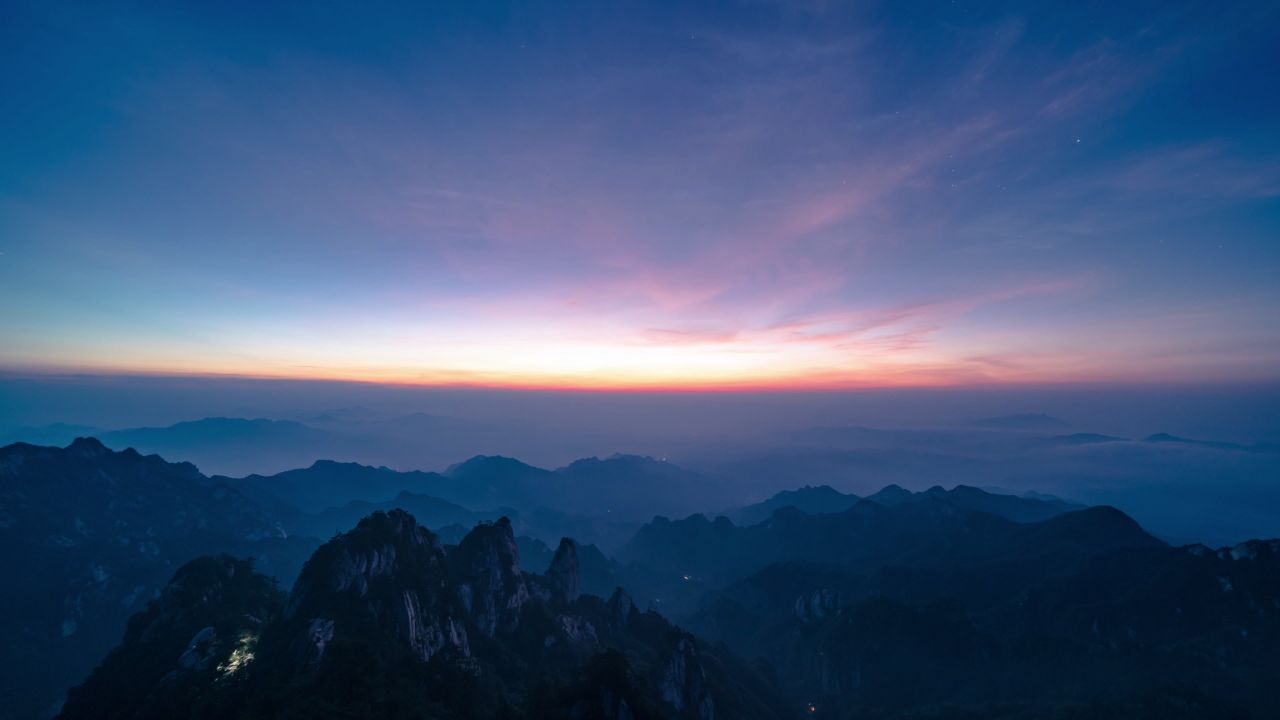 尧山广角日出延时
