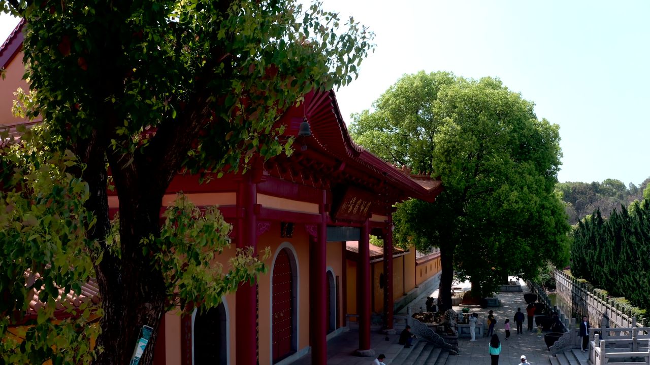 湖南长沙洗心禅寺古典建筑寺庙实拍视频