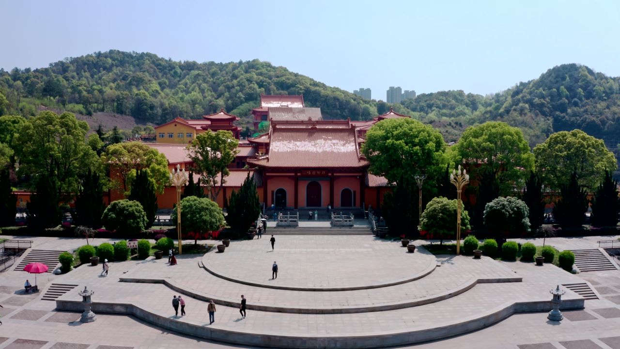 湖南长沙洗心禅寺古典建筑寺庙实拍视频