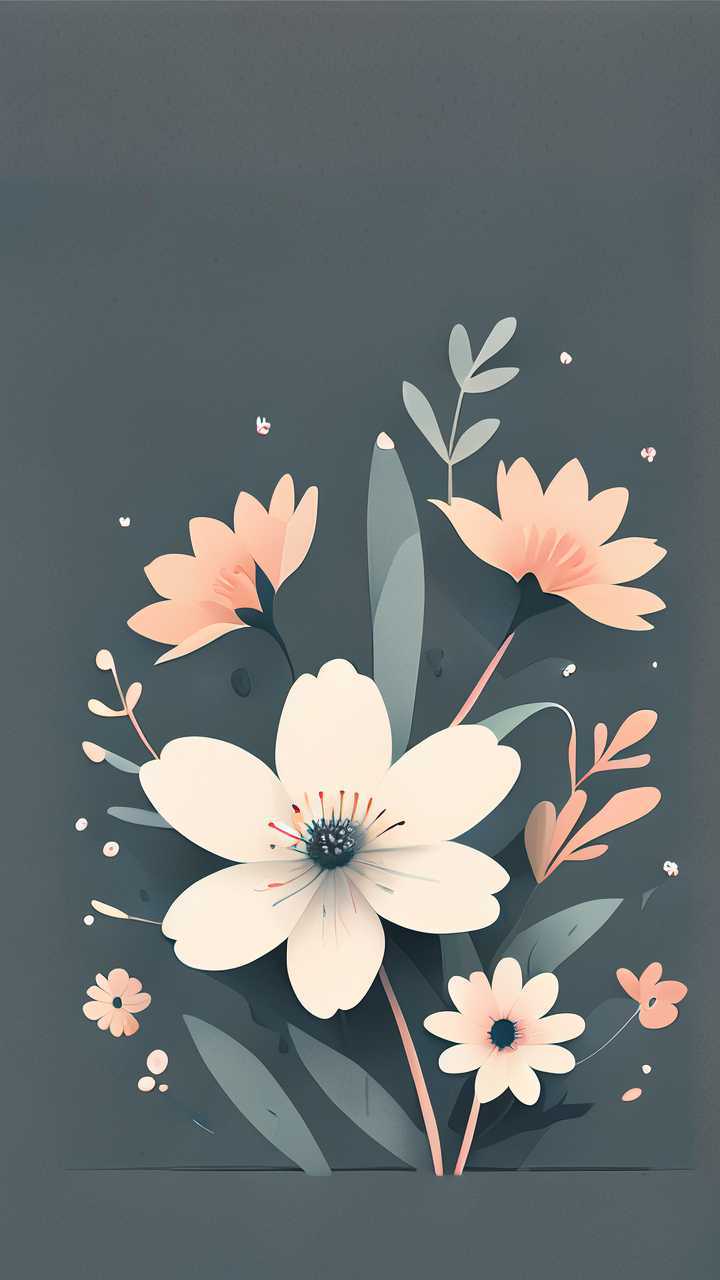 唯美小花朵插画