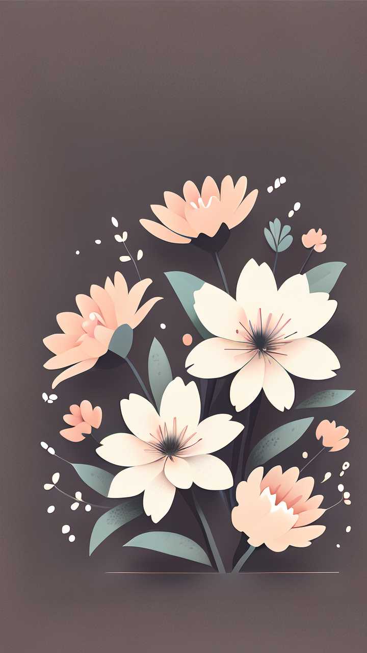 唯美小花朵插画