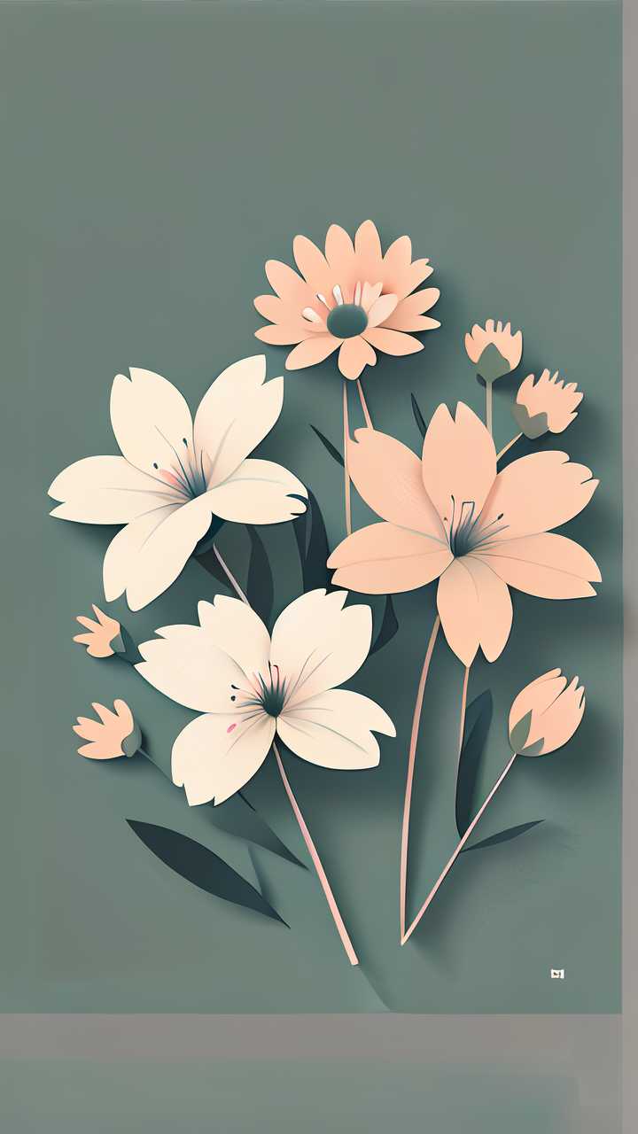 唯美小花朵插画