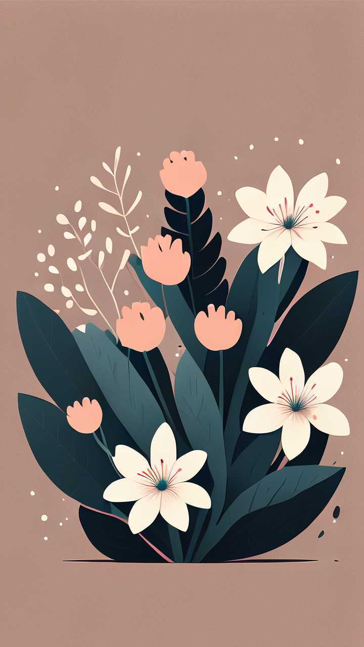 唯美小花朵插画