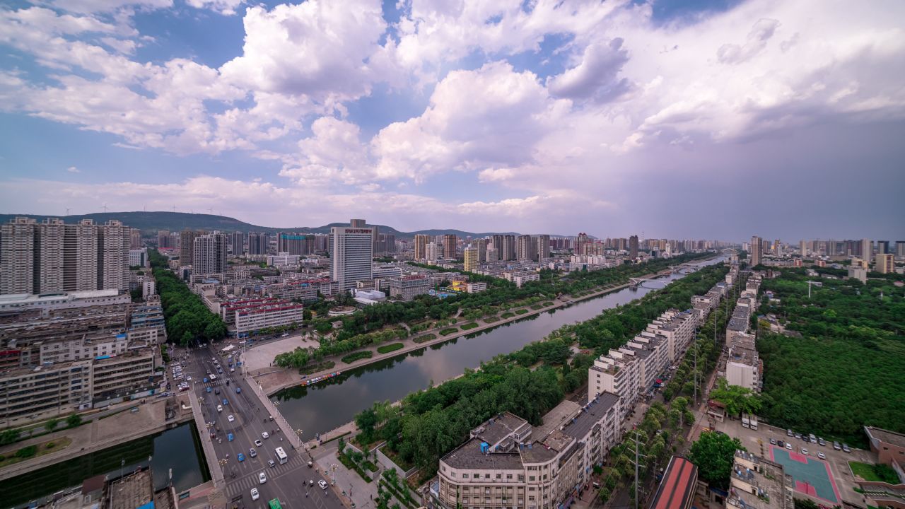 城市河流云影流调延时