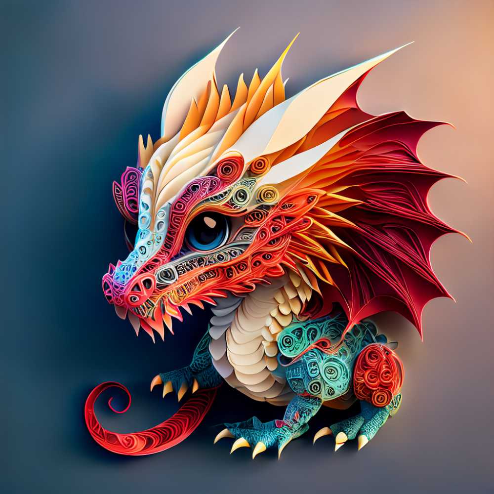 衍纸艺术生肖龙