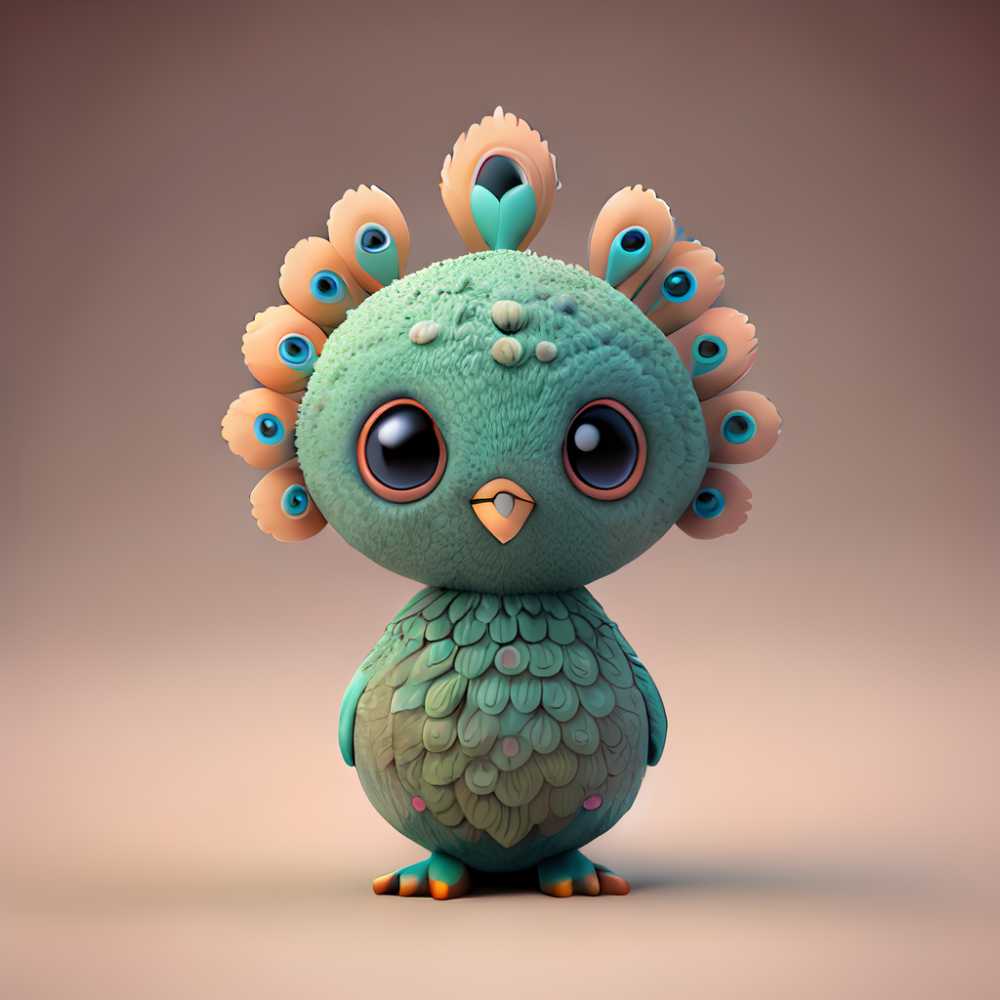 小孔雀小巧可爱3D