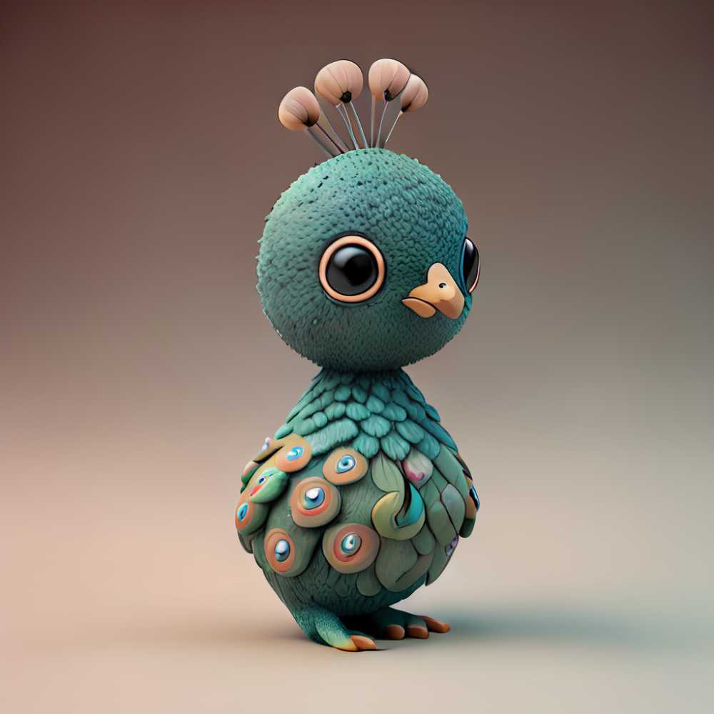 小孔雀小巧可爱3D