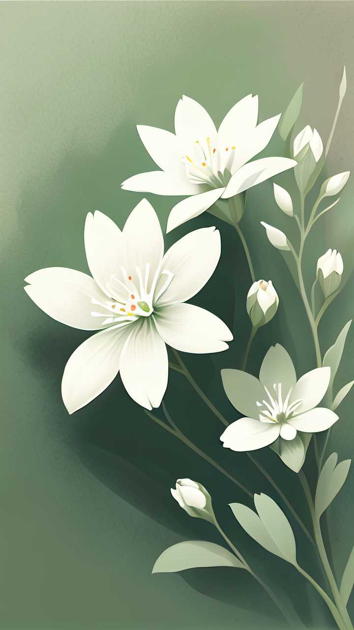 小白花淡绿色
