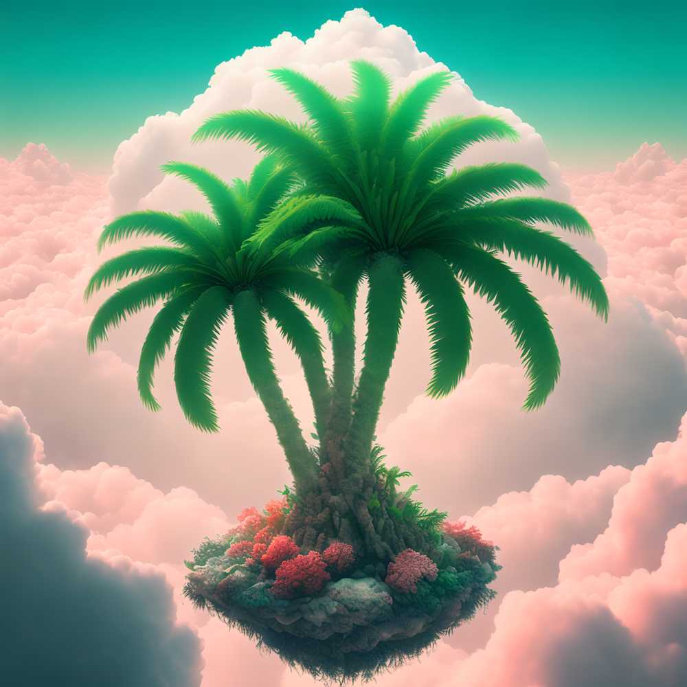 一课绿色棕榈树风景